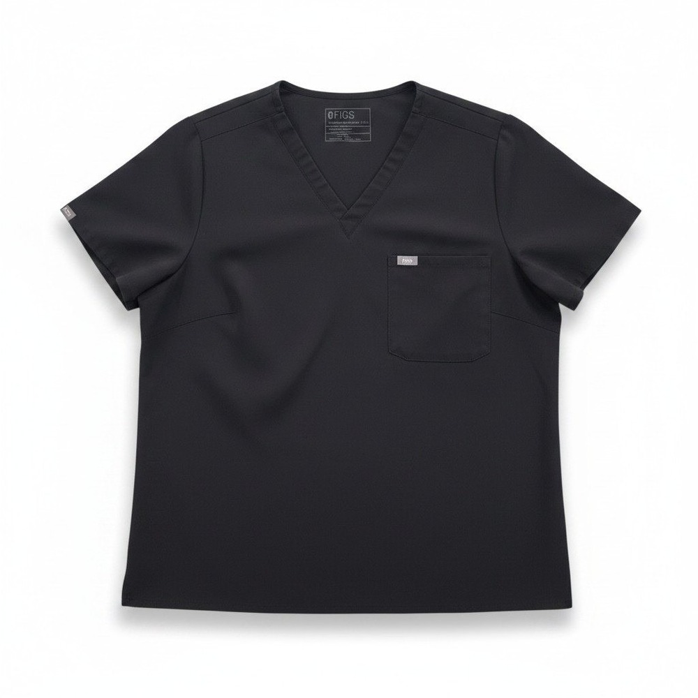 FIGS Catarina Scrub Top Black Size 3XL